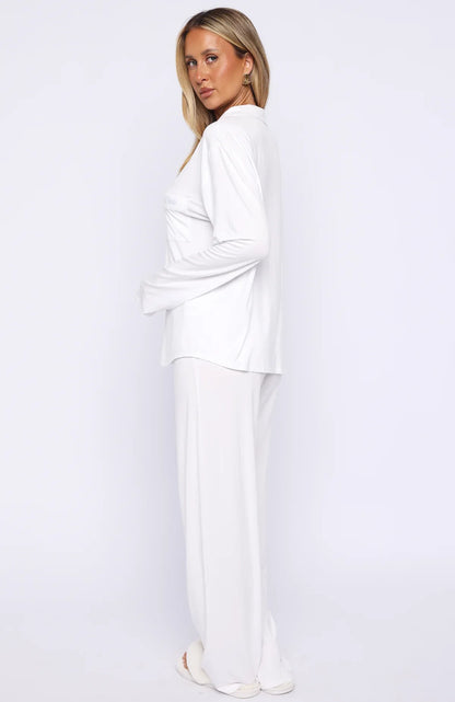 Bridal Party Long Sleeve Pyjama Set Off White