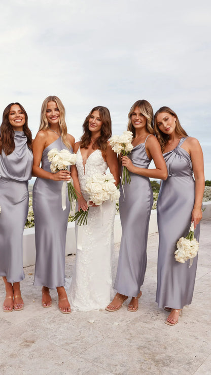 Greta Maxi Dress Steel Blue