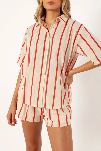 Myles Short Set Red Stripe