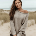 Off Shoulder Boho Knit Sweater