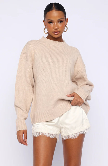 Apres Ski With Me Knit Sweater Beige