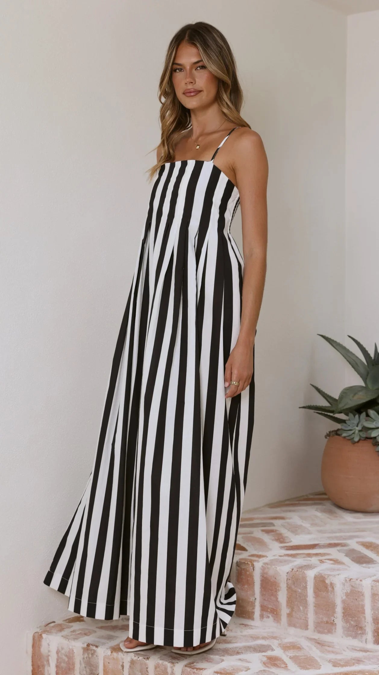 Pippa Maxi Dress Black Stripe