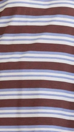 Bobby Crew Neck Tee Blue Chocolate Stripe