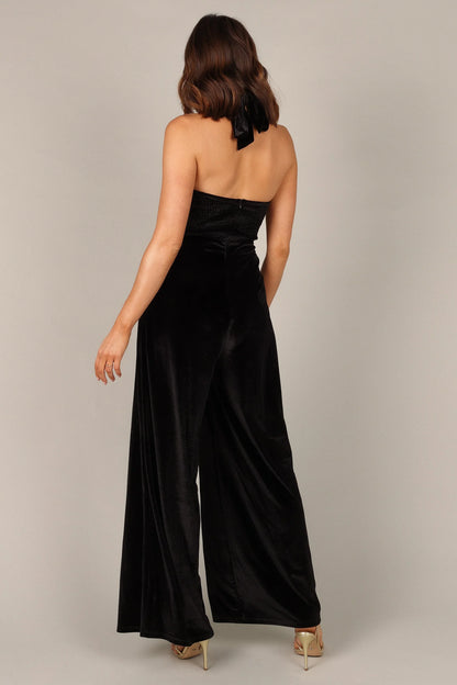Aria Velvet Jumpsuit Black