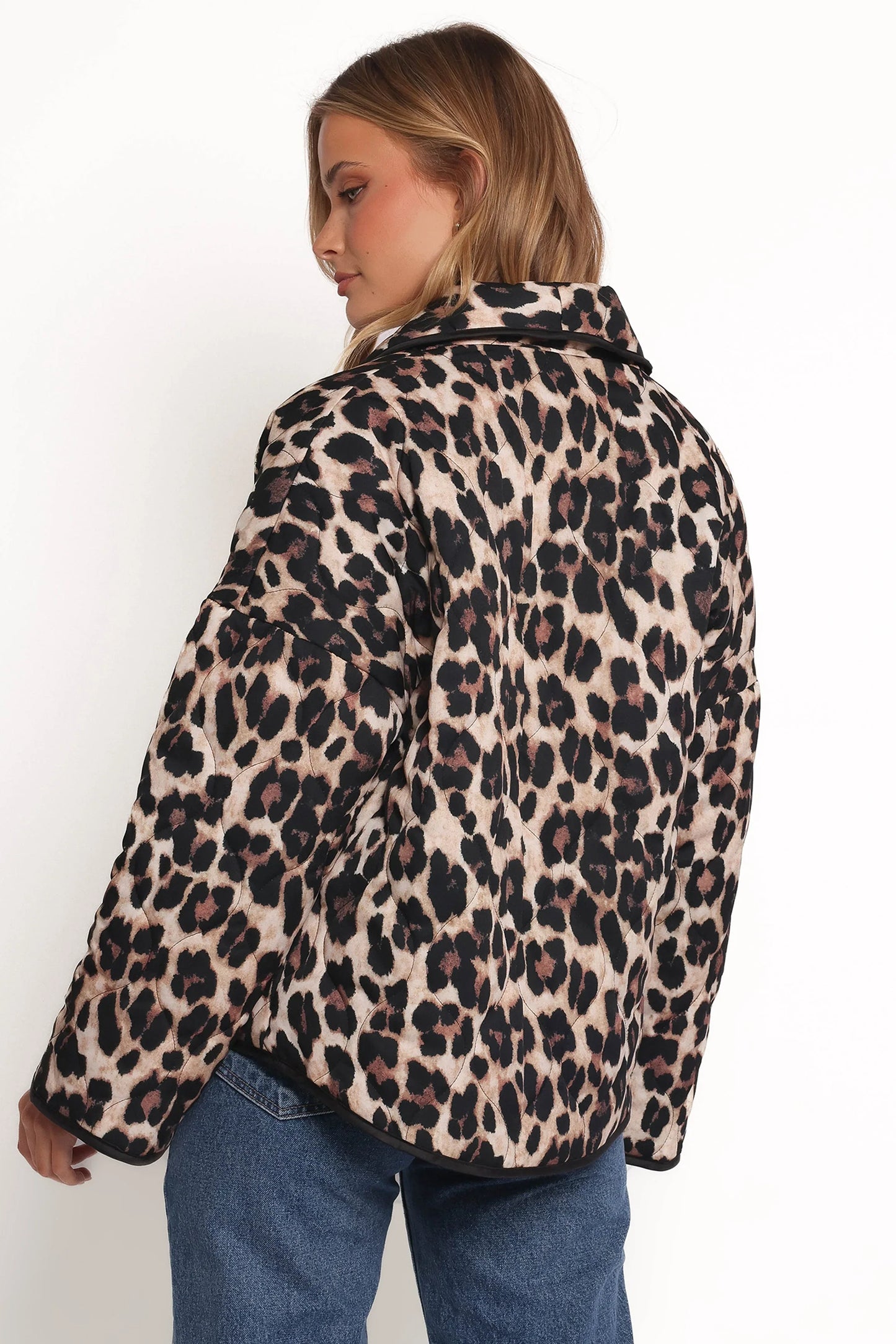 Marcos Leopard Print Quilted Jacket Leopard