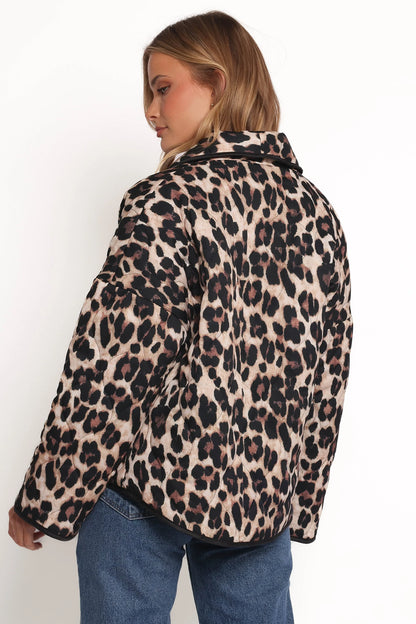Marcos Leopard Print Quilted Jacket Leopard