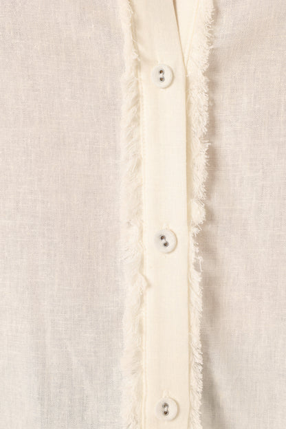 Dylan Long Sleeve Button Up Top White
