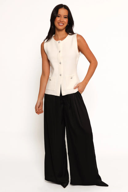 Andrea Knit Vest Top Cream