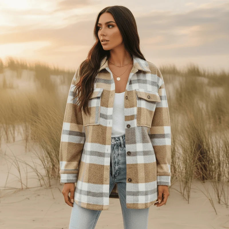 Bohemian Plaid Flannel Jacket