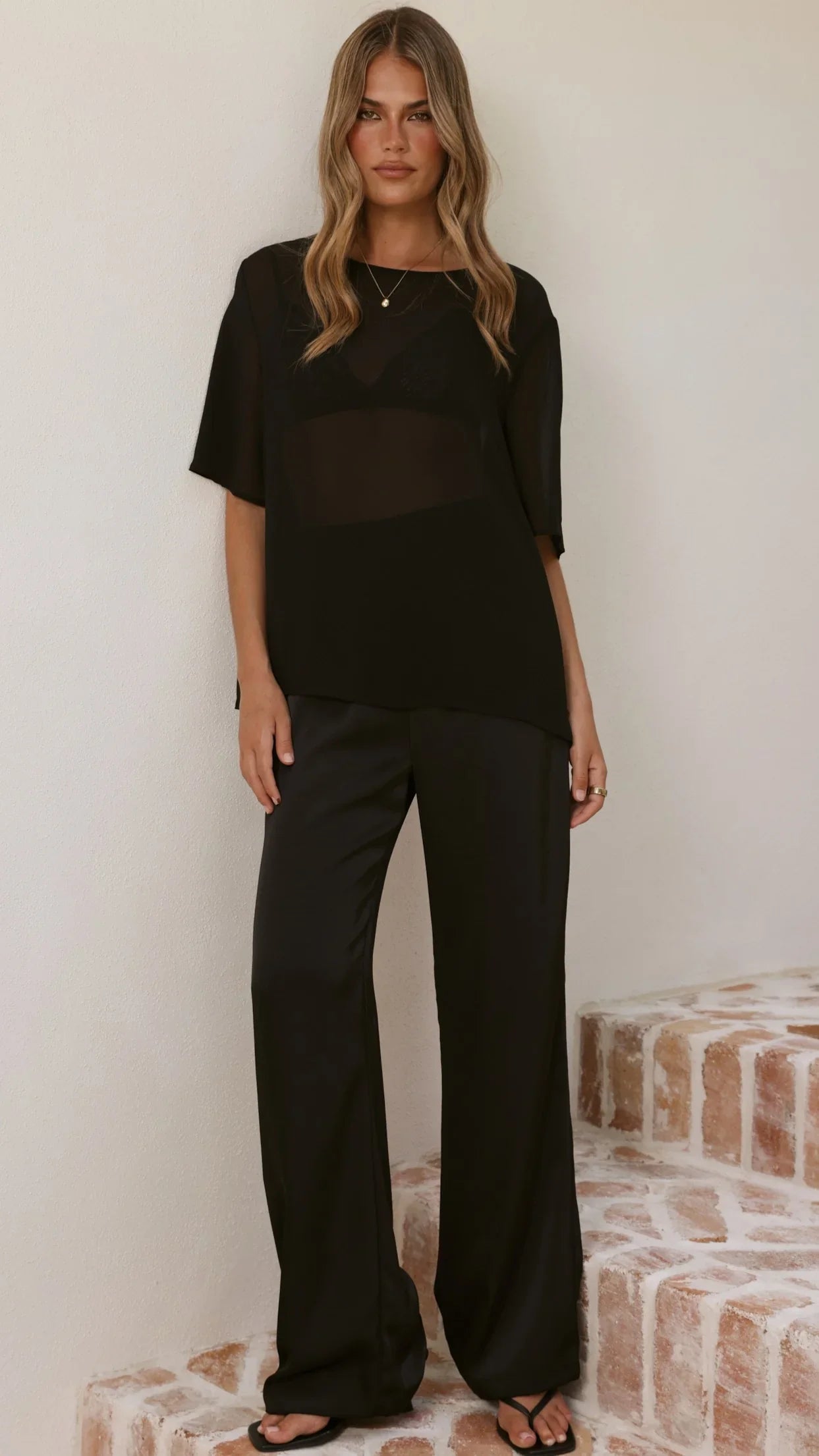 Davette Mesh T Shirt Black