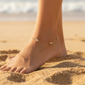 Gold Rhinestone Bead Boho Anklet