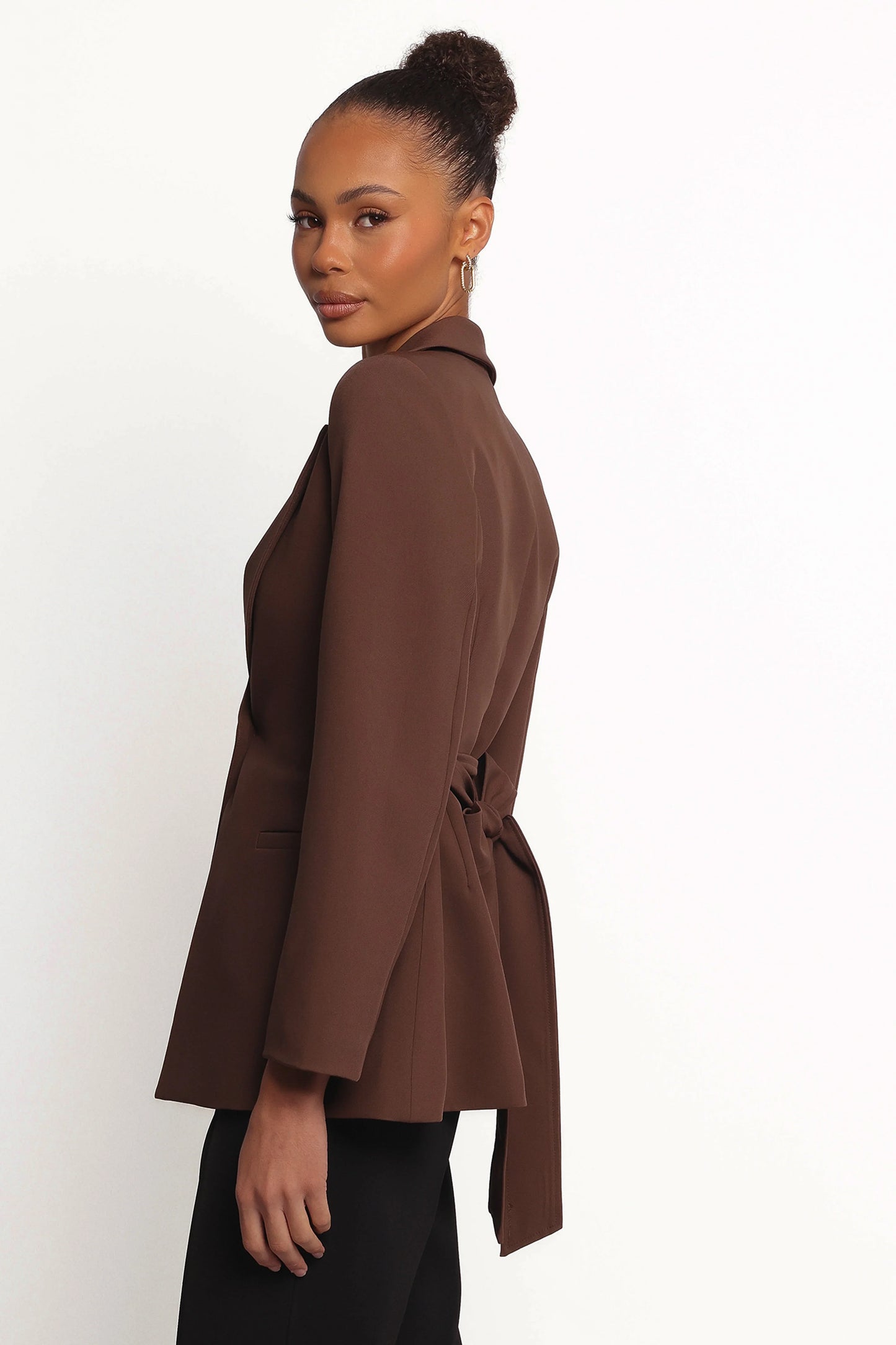 Eliana Waist Tie Blazer Espresso