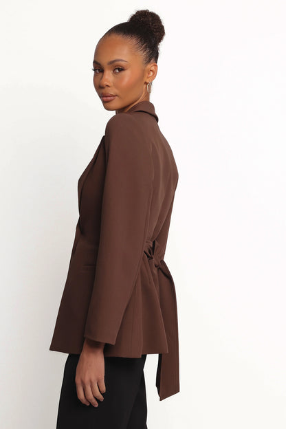 Eliana Waist Tie Blazer Espresso