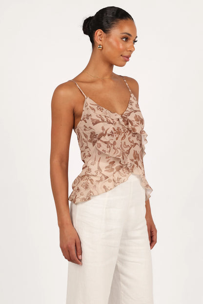Gabrielle Ruffle Top Wild Orchid