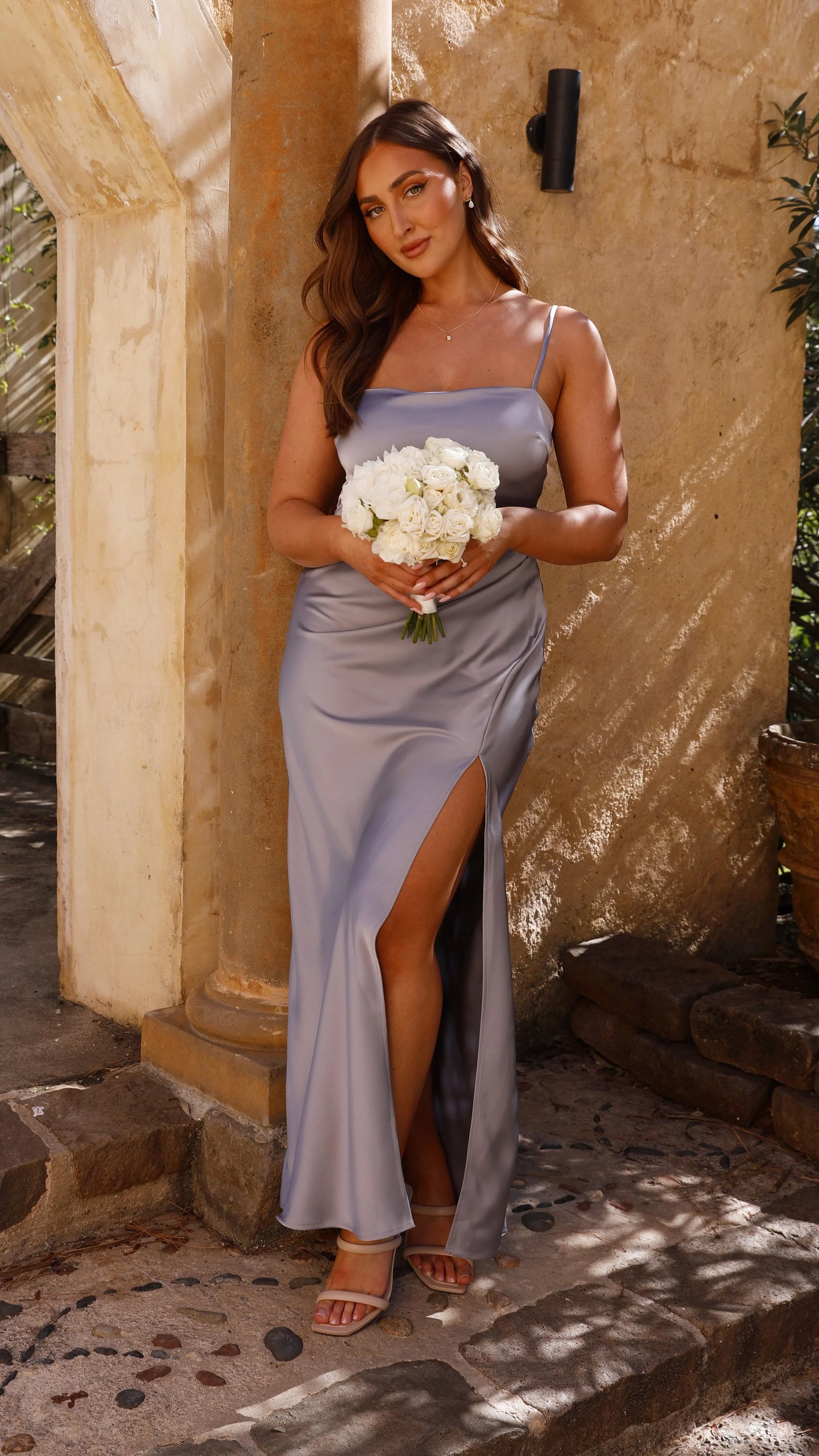 Ilana Maxi Dress Steel Blue