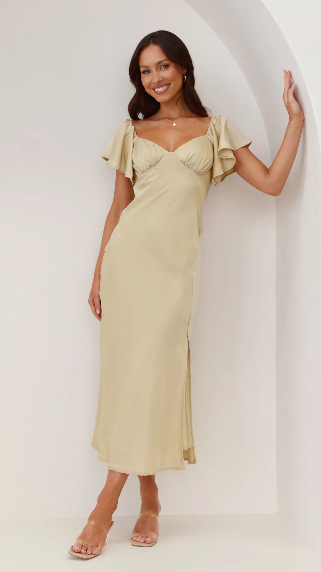 Louisa Midi Dress Olive