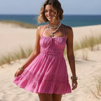 Boho Backless Tiered Mini Dress