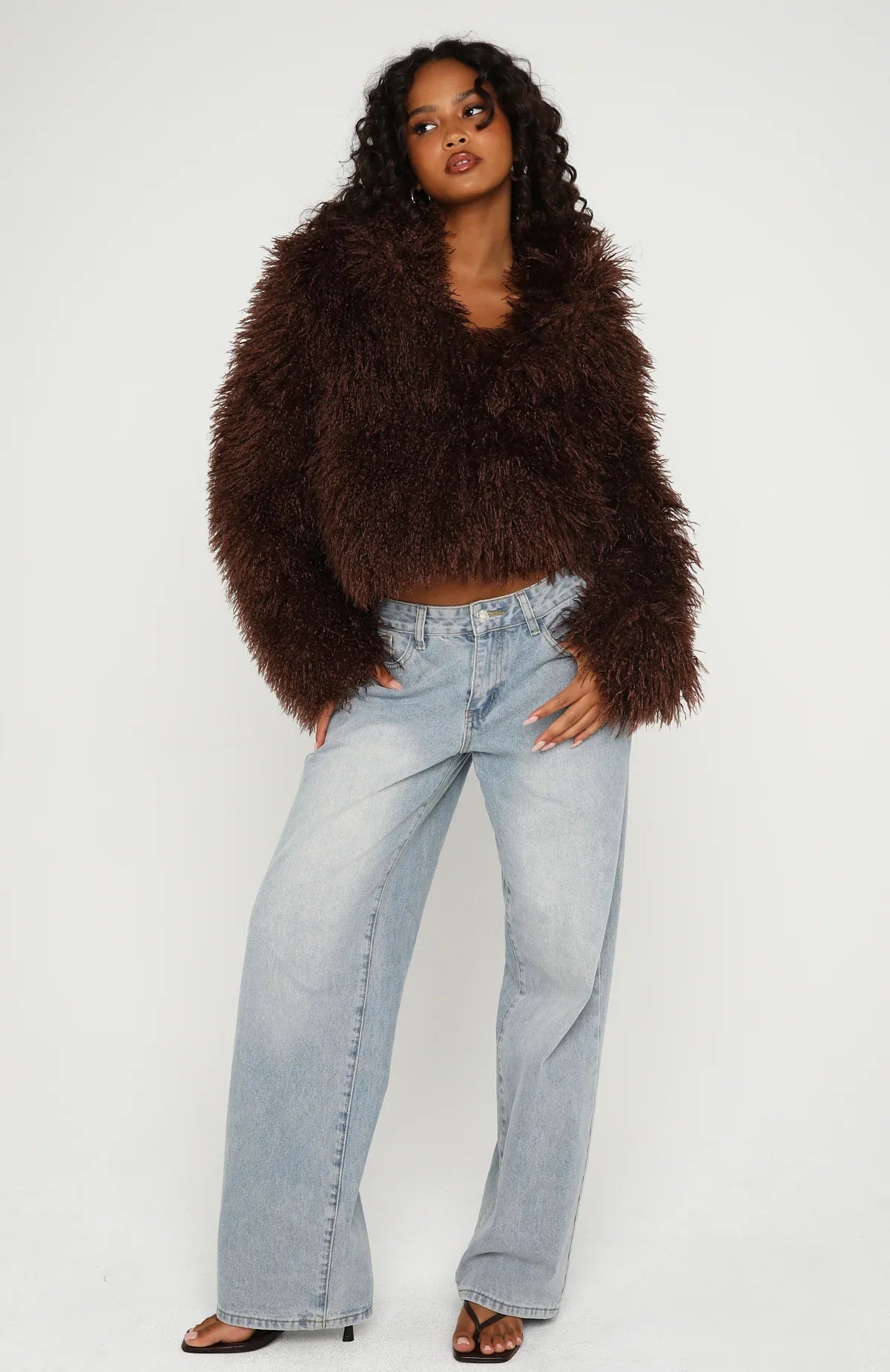 Weekend Away Faux Fur Jacket Chocolate