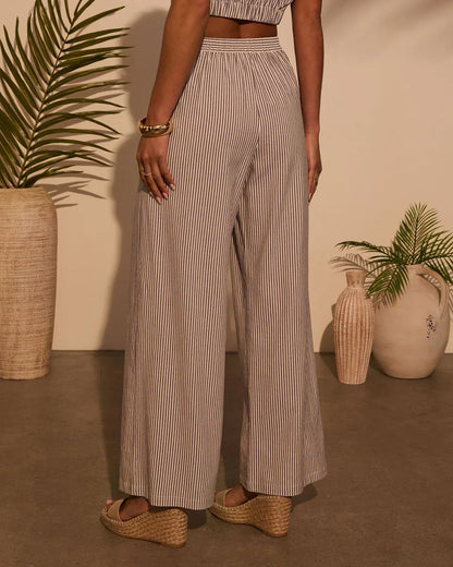 Weekend Trip Pinstripe Wide Leg Pants