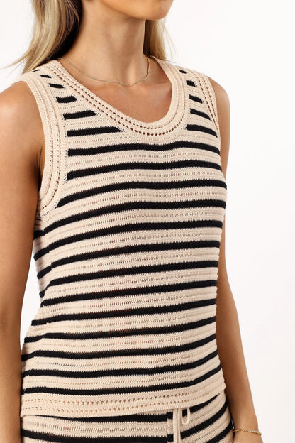 Cherie Knit Top Sand Black