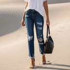 High Waisted Ripped Skinny Jeans
