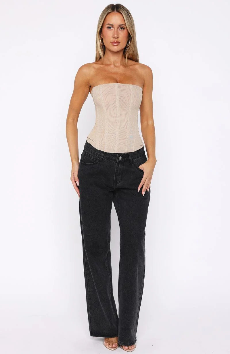 Spotlight On Me Strapless Bustier Champagne Glitter