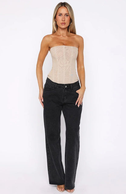 Spotlight On Me Strapless Bustier Champagne Glitter