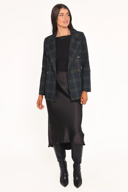 Juliette Blazer Green Plaid