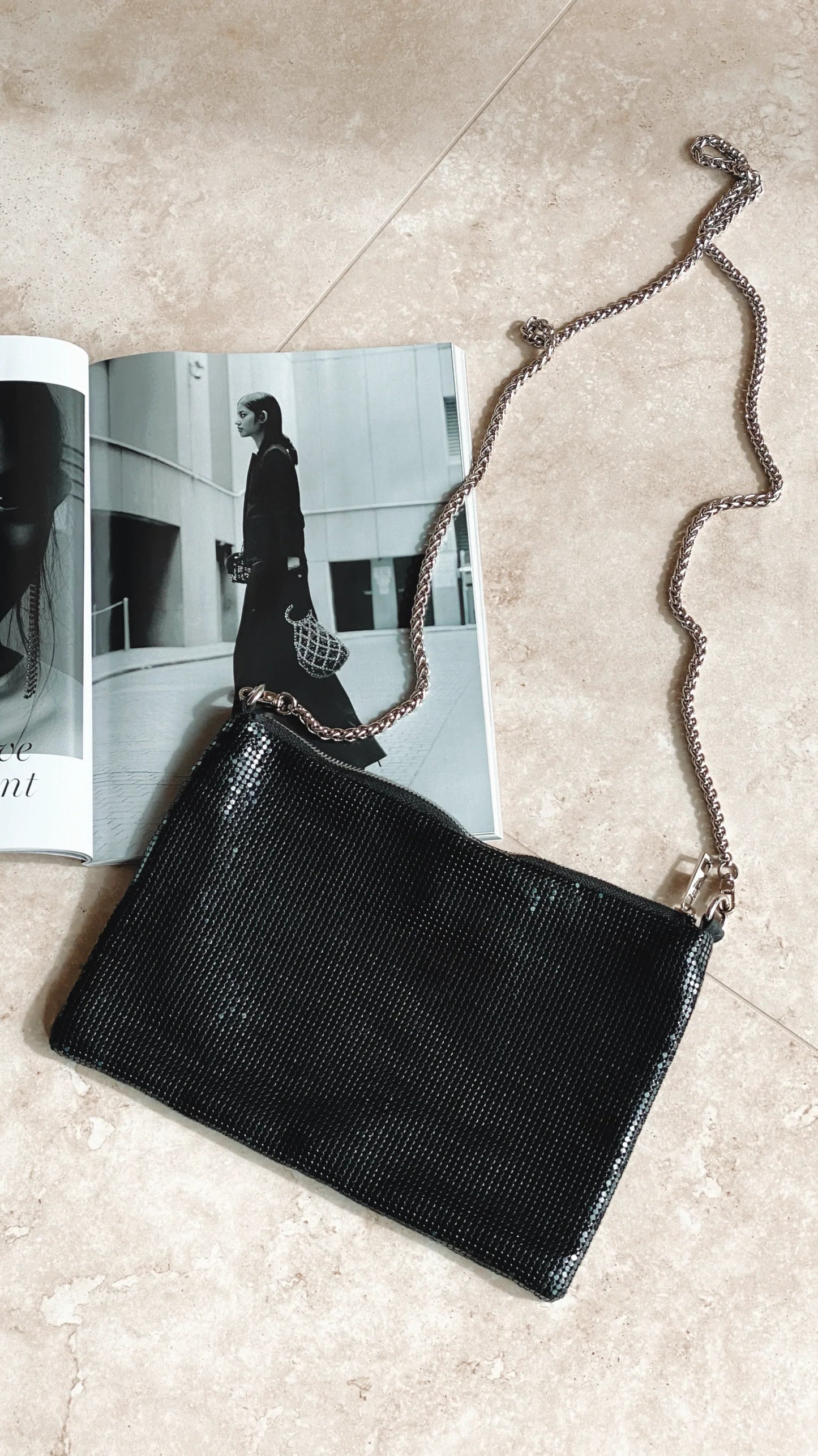 Chain Mesh Bag Black