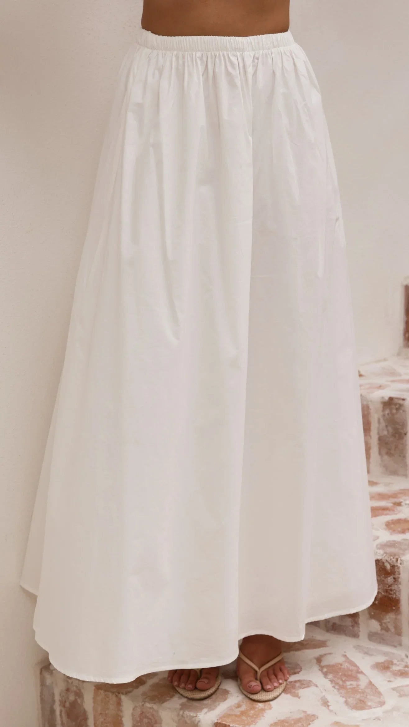 Makala Strapless Top and Maxi Skirt Set White