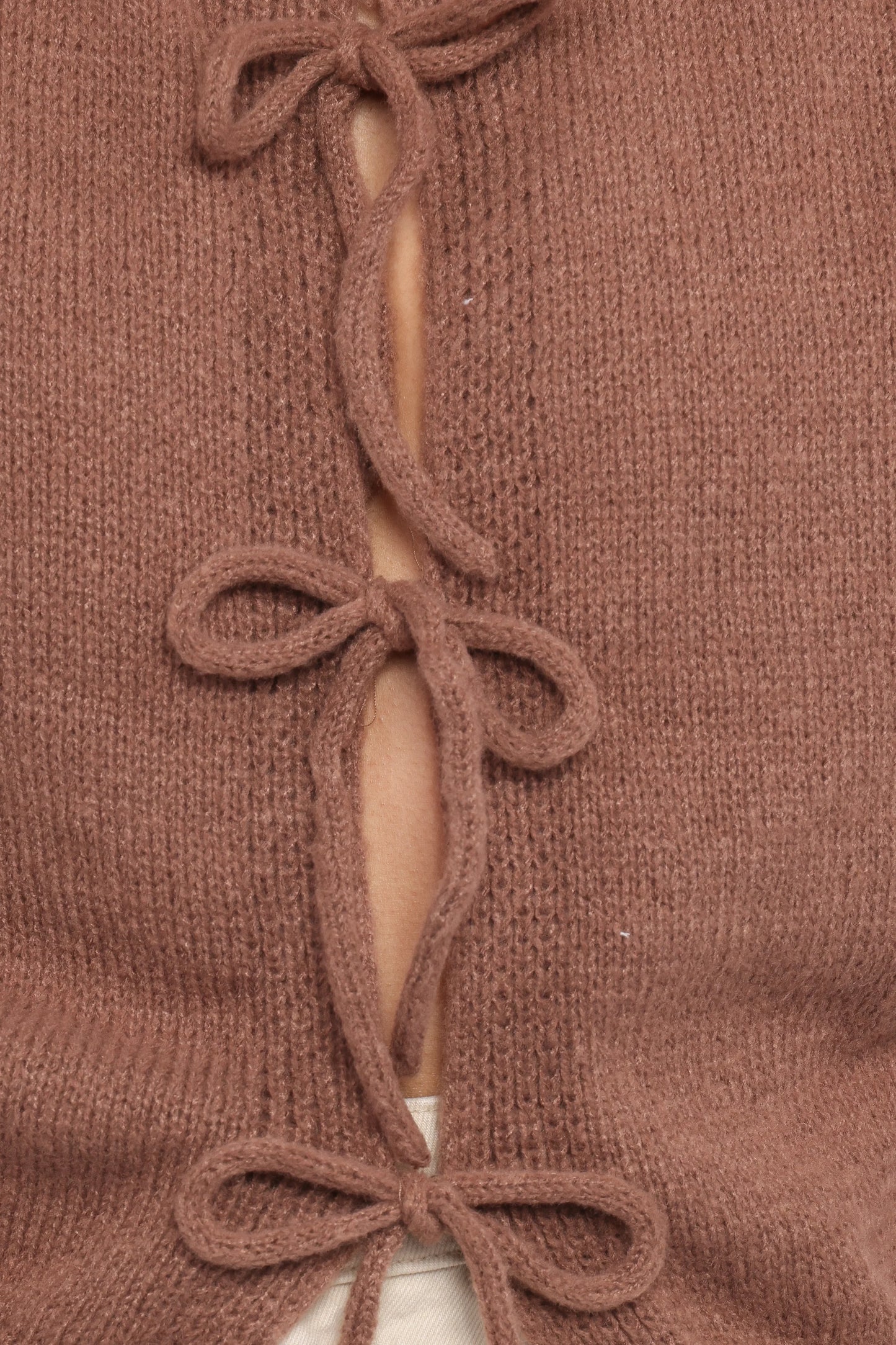 Koskie Tie Knit Top Chocolate