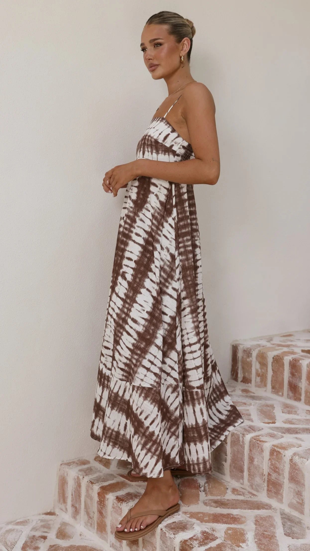 Marcel Maxi Dress Chocolate Tie Dye