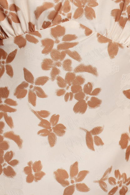 Franny Midi Dress Cream Brown Floral