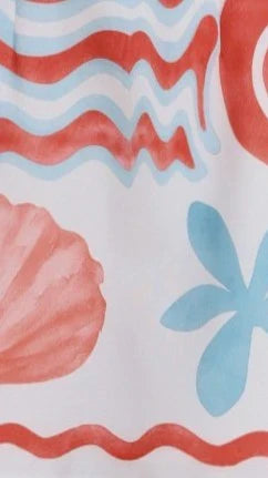 Olliana Mini Dress Red Blue Print