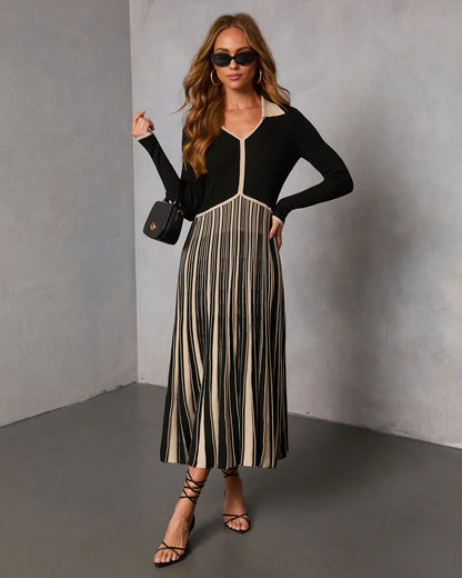 Sunday Nine Striped Twofer Midi Dress
