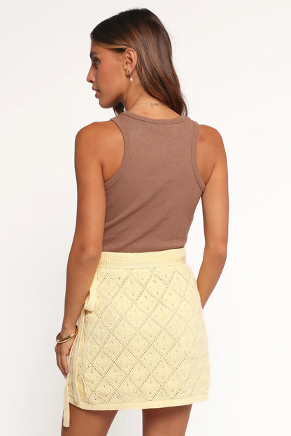 Palma Knit Mini Skirt Butter Yellow