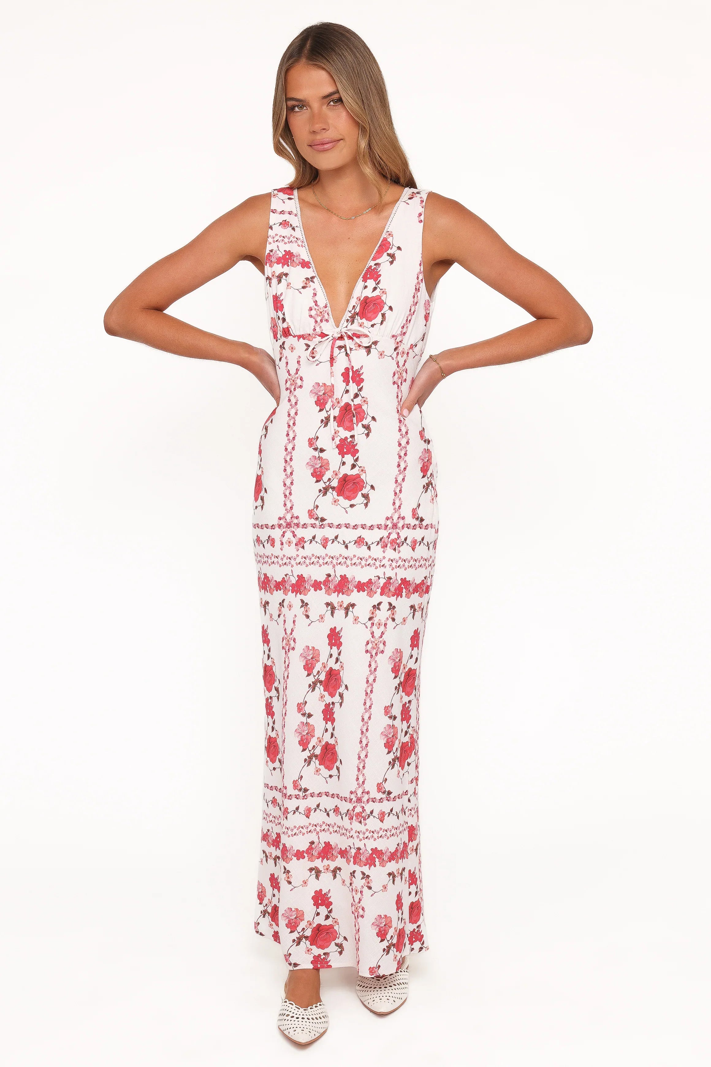 Amore Bias Cut Maxi Dress Red Rose