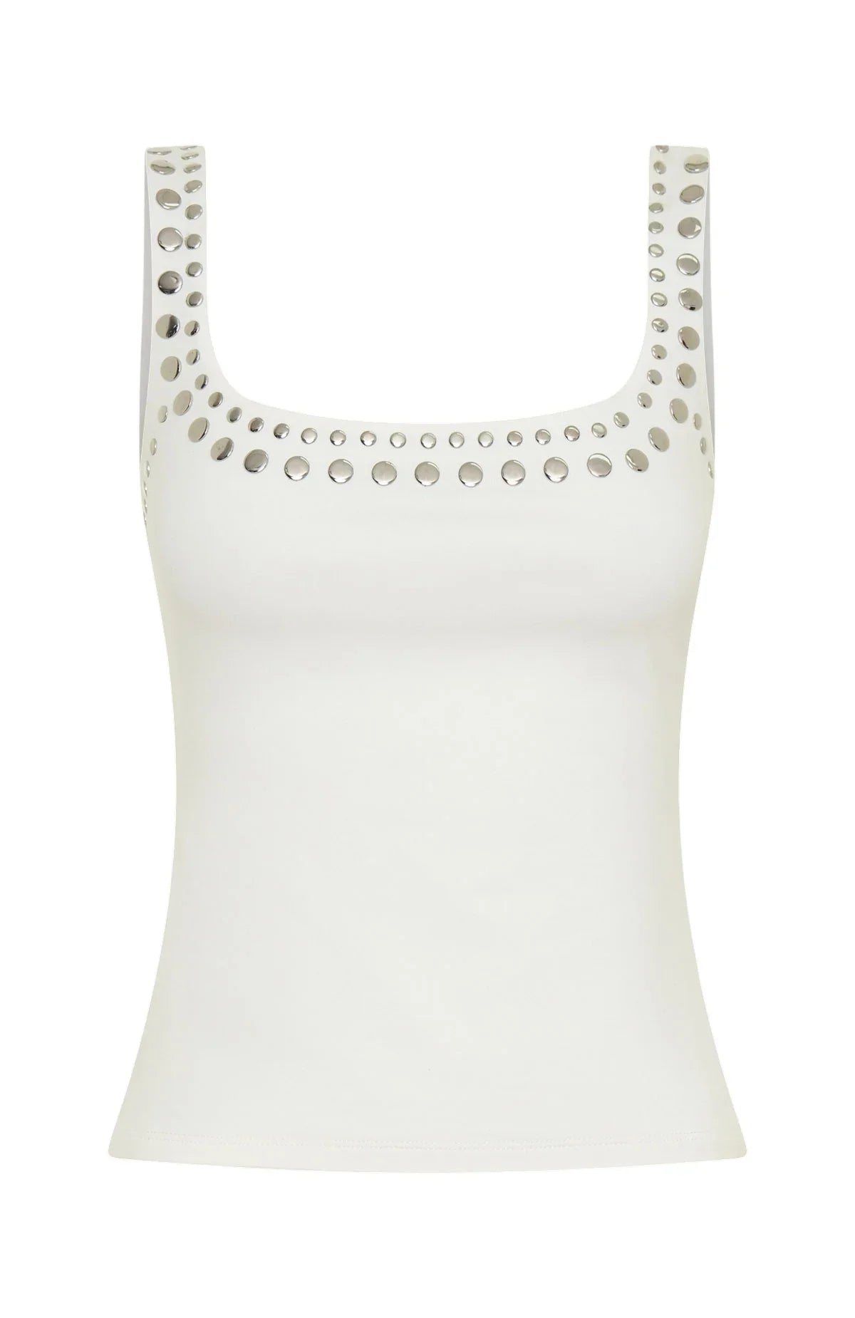 Lets Play Studded Tank Top White