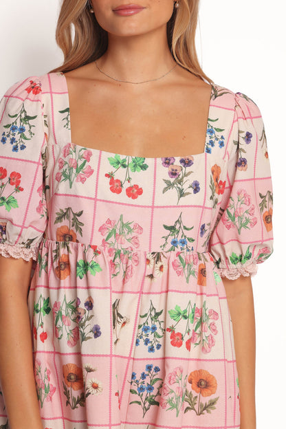 Floretta Puff Sleeve Romper Flora Tile