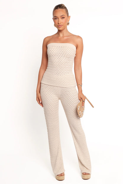 Fonte Strapless Knit Top Cream