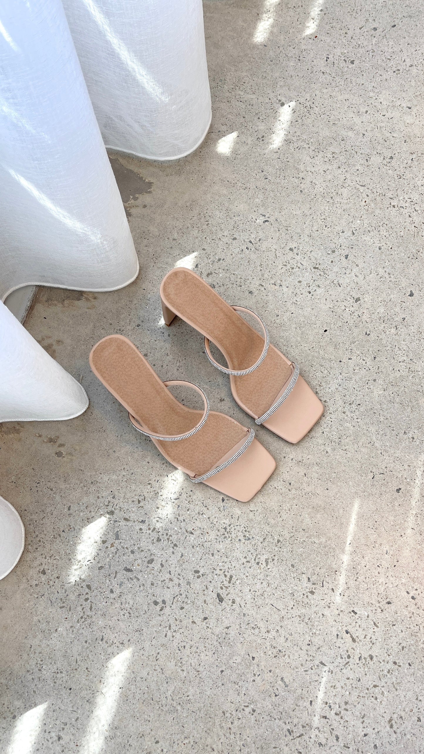 Kallie Heel Nude Diamante