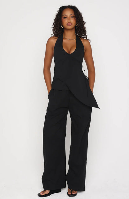 Mystic Mist Halter Top Black