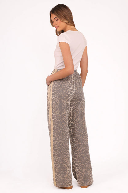 Fletcher Denim Racer Pants Leopard