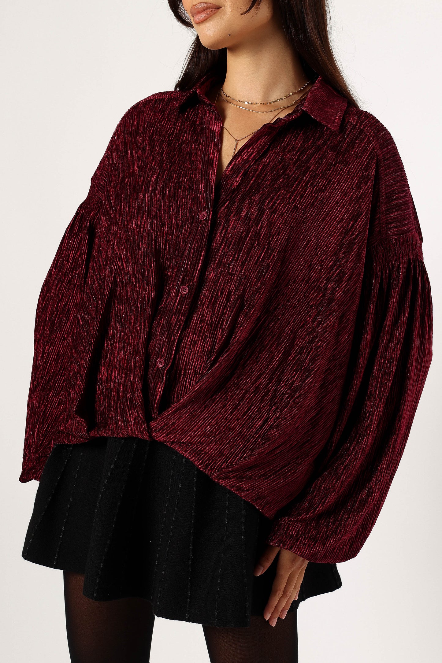 Cadence Long Sleeve Top Burgundy