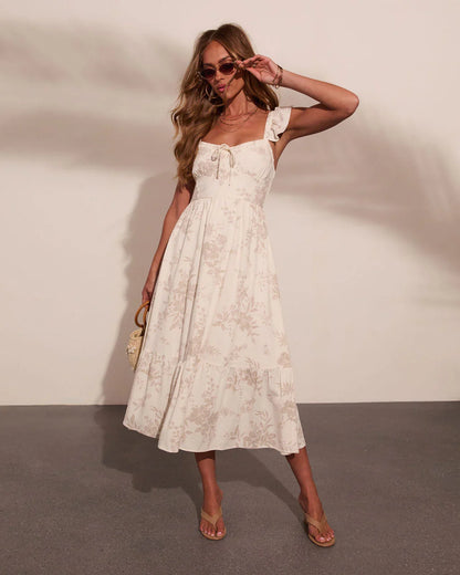 Refined Muse Floral Fit and Flare Midi Dress