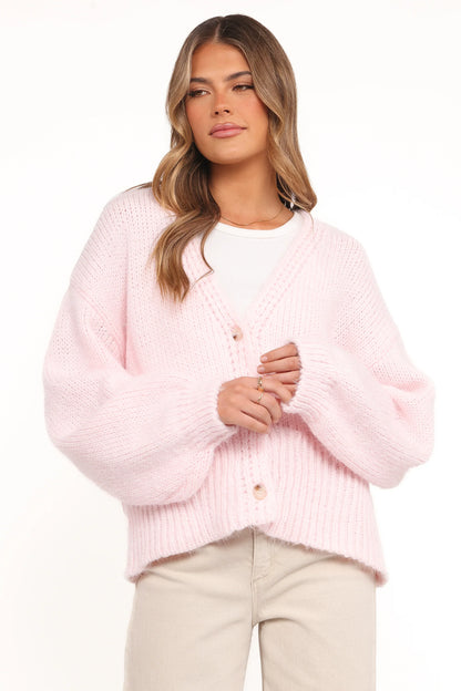 Selina Wide Sleeve Cardigan Pale Pink