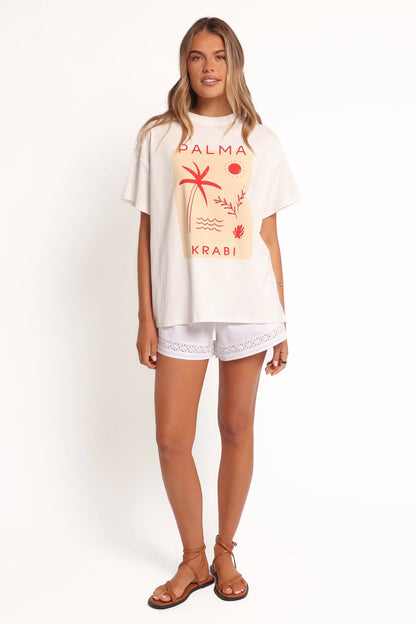 Krabi Beach Graphic Tee White