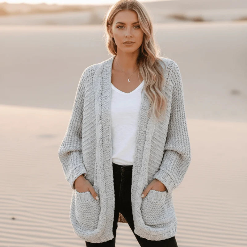 Boho Oversized Knit Cardigan with Pockets