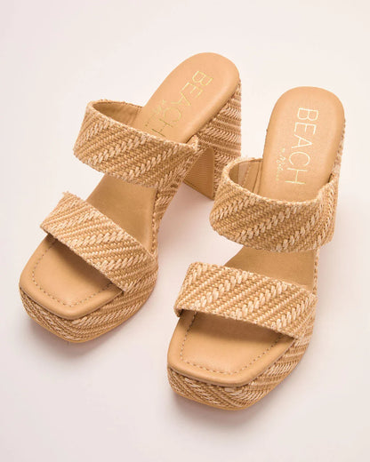 Kaima Raffia Platform Heeled Sandal
