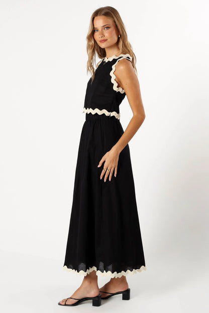 Chrissy Two Piece Set Black Cream